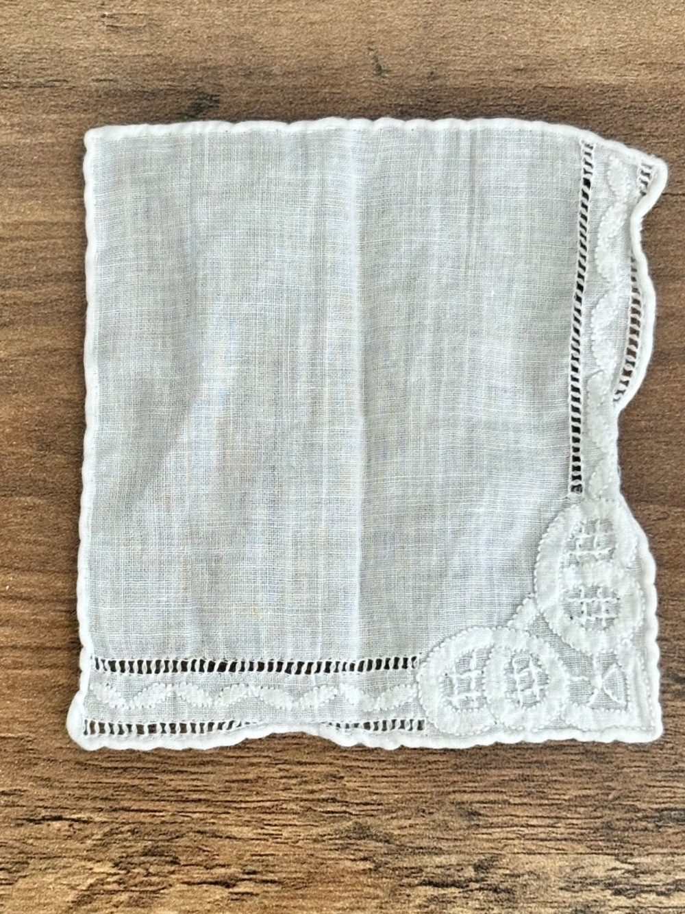 American Girl Nellie White Embroidered Lace Trim Meet Accessories Handkerchief